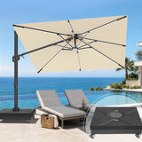 Patioslife Signature Series Rotating Cantilever Patio Umbrella with Adjustable Tilt for Garden & Poolside