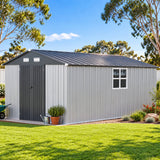 Patioslife YardVault Pro Metal Storage Shed with Window, Galvanized Steel Outdoor Tool Shed