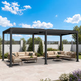 Patioslife Atlantic | Metal Louvered Pergola with Adjustable Roof, Freestanding All-Weather Shelter for Deck, Patio & Poolside