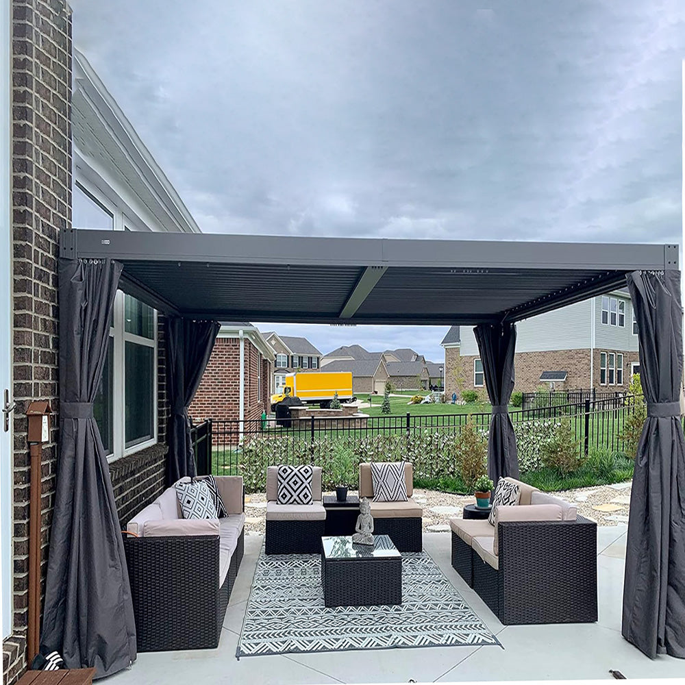 Patioslife Aluminum Louvered Pergola - Gray