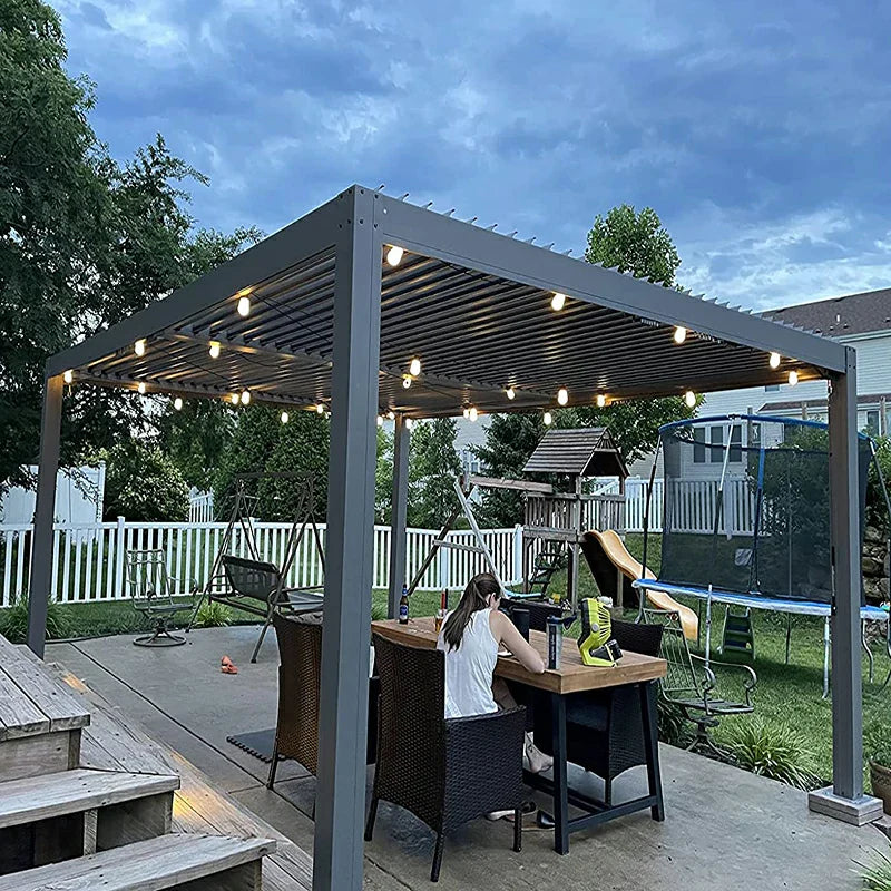 Patioslife Aluminum Louvered Pergola - Gray