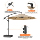 Patioslife 10ft Cantilever Patio Umbrella with Base – Heavy Duty Offset Outdoor Umbrella for Patio, Backyard, Deck & Poolside