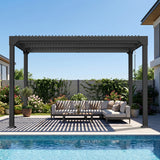 Patioslife Atlantic | Metal Louvered Pergola with Adjustable Roof, Freestanding All-Weather Shelter for Deck, Patio & Poolside