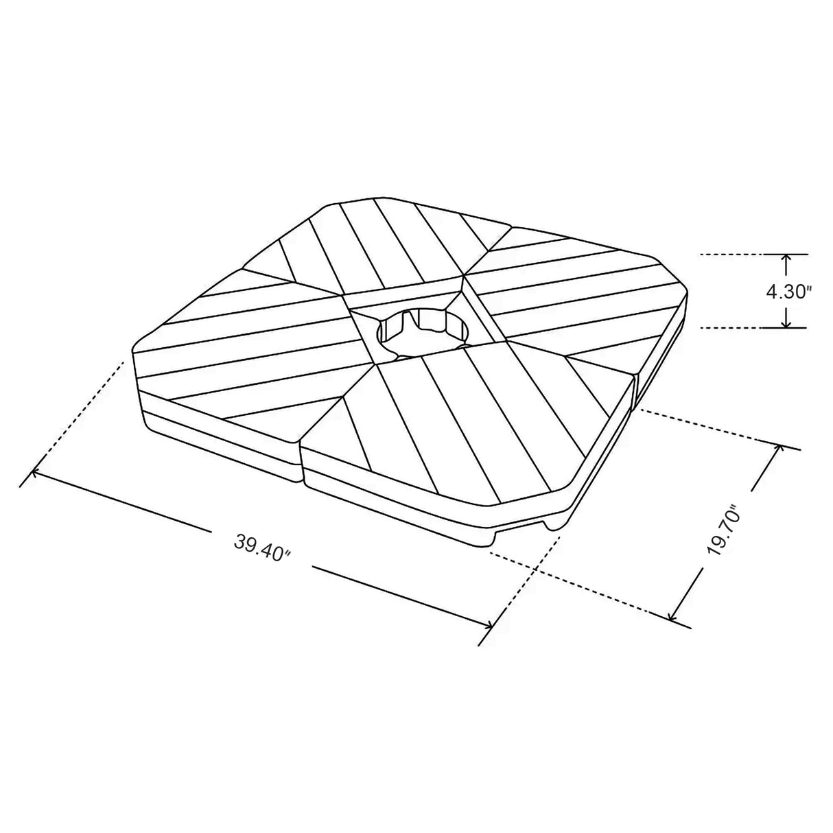 Patioslife 340 lbs Medium Base for Aegis Pro™ 10ft Round Cantilever Umbrella