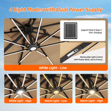 Patioslife Aegis Pro™ Premium Cantilever Umbrella with LED Strip Lights, Fibreglass Ribs & Powder-Coated Aluminium Pole — Luxury Garden & Patio Shade