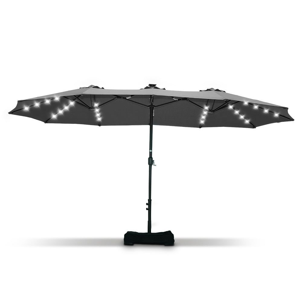 Patioslife 15'x 9' Double-Sided Patio Umbrella with LED Lights