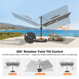 Patioslife Signature Series Rotating Cantilever Patio Umbrella with Adjustable Tilt for Garden & Poolside
