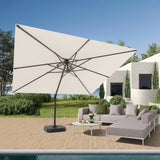 Patioslife Aegis Pro™ Cantilever Umbrella with Base & Protective Cover — Fibreglass Ribs & Powder-Coated Aluminium Pole for Garden & Patio