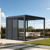 Patioslife Atlantic Series Aluminum Louvered Pergola Side Panel – Adjustable Louver Privacy Wall for Shade, Privacy & Airflow