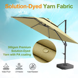Patioslife Aegis Pro™ Cantilever Umbrella with Base & Protective Cover — Fibreglass Ribs & Powder-Coated Aluminium Pole for Garden & Patio