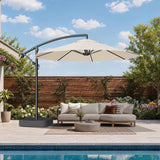 Patioslife 10ft Cantilever Patio Umbrella with Base – Heavy Duty Offset Outdoor Umbrella for Patio, Backyard, Deck & Poolside