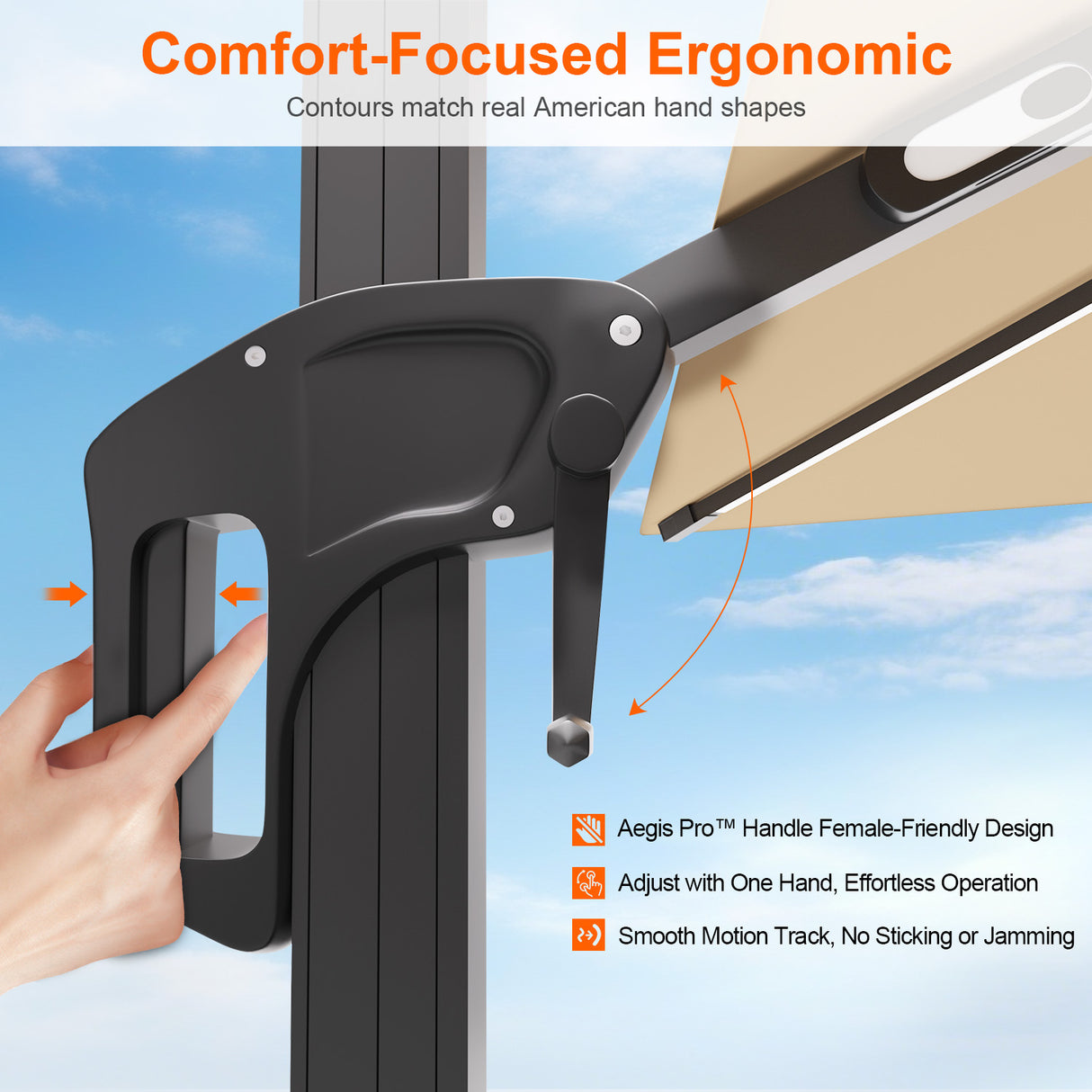 Patioslife Aegis Pro™ Premium Cantilever Umbrella with LED Strip Lights, Fibreglass Ribs & Powder-Coated Aluminium Pole — Luxury Garden & Patio Shade