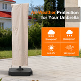 Patioslife Patio Umbrella Cover for 9–13 Ft Offset Cantilever Umbrellas, Heavy Duty Waterproof Outdoor Umbrella Cover with Zipper & Rod, UV Resistant