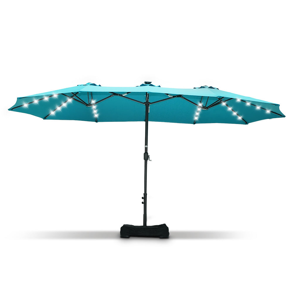 Patioslife 15'x 9' Double-Sided Patio Umbrella with LED Lights