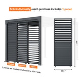Patioslife Atlantic Series Aluminum Louvered Pergola Side Panel – Adjustable Louver Privacy Wall for Shade, Privacy & Airflow