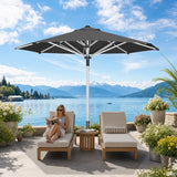 Patioslife 9ft, 10ft & 11ft Patio Umbrella – Round & Square Heavy Duty Aluminum Outdoor Market Umbrella with Double Vented Canopy