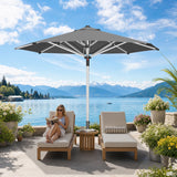 Patioslife 9ft, 10ft & 11ft Patio Umbrella – Round & Square Heavy Duty Aluminum Outdoor Market Umbrella with Double Vented Canopy