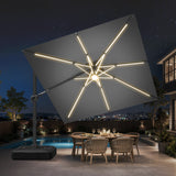Patioslife Signature Series Rotating Cantilever Patio Umbrella with Adjustable Tilt for Garden & Poolside
