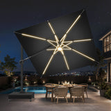 Patioslife Signature Series Rotating Cantilever Patio Umbrella with Adjustable Tilt for Garden & Poolside