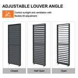 Patioslife Atlantic Series Aluminum Louvered Pergola Side Panel – Adjustable Louver Privacy Wall for Shade, Privacy & Airflow