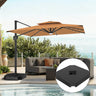 Patioslife Aegis Pro Cantilever Umbrella with Built-In LED Lights and Reinforced Aluminum Ribs and Pole for Patios & Gardens