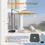 Patioslife Aegis Pro™ All-in-One Shade Round Cantilever Patio Umbrella with solar LED lights | Premium Cover | Large Base