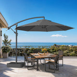 Patioslife 10ft Cantilever Patio Umbrella with Base – Heavy Duty Offset Outdoor Umbrella for Patio, Backyard, Deck & Poolside