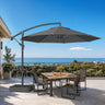 Patioslife 10ft Cantilever Patio Umbrella with Base – Heavy Duty Offset Outdoor Umbrella for Patio, Backyard, Deck & Poolside