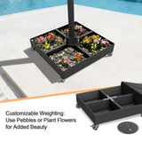Patioslife Heavy-Duty Cantilever Umbrella Base with Wheels up to 880lb, Decorative Modular Rolling Stand Compatible with Aegis Series and Most Offset Umbrellas, for Patio, Garden, Lawn and Poolside Use