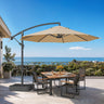 Patioslife 10ft Cantilever Patio Umbrella with Base – Heavy Duty Offset Outdoor Umbrella for Patio, Backyard, Deck & Poolside