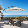 Patioslife 10ft Cantilever Patio Umbrella with Base – Heavy Duty Offset Outdoor Umbrella for Patio, Backyard, Deck & Poolside