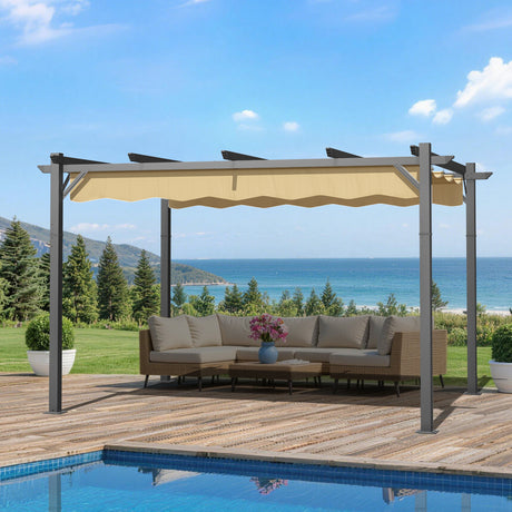 Patioslife Atlantic Retractable Pergola with Adjustable Canopy — Heavy-Duty Outdoor Shade Structure