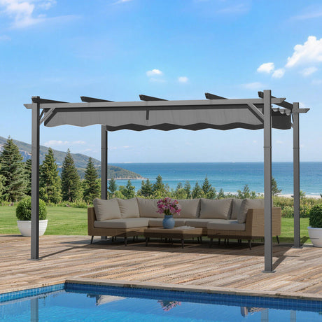 Patioslife Atlantic Retractable Pergola with Adjustable Canopy — Heavy-Duty Outdoor Shade Structure
