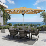 Patioslife 9ft, 10ft & 11ft Patio Umbrella – Round & Square Heavy Duty Aluminum Outdoor Market Umbrella with Double Vented Canopy