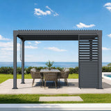 Patioslife Atlantic Series Aluminum Louvered Pergola Side Panel – Adjustable Louver Privacy Wall for Shade, Privacy & Airflow