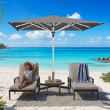 Patioslife 9ft, 10ft & 11ft Patio Umbrella – Round & Square Heavy Duty Aluminum Outdoor Market Umbrella with Double Vented Canopy