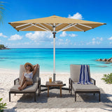 Patioslife 9ft, 10ft & 11ft Patio Umbrella – Round & Square Heavy Duty Aluminum Outdoor Market Umbrella with Double Vented Canopy