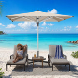 Patioslife 9ft, 10ft & 11ft Patio Umbrella – Round & Square Heavy Duty Aluminum Outdoor Market Umbrella with Double Vented Canopy