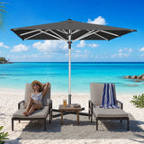 Patioslife 9ft, 10ft & 11ft Patio Umbrella – Round & Square Heavy Duty Aluminum Outdoor Market Umbrella with Double Vented Canopy