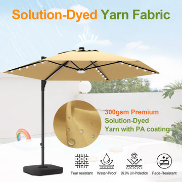 Patioslife Aegis 10ft Round Cantilever Patio Umbrella with solar LED l – US-Patioslife Patioslife Aegis 10ft Round Cantilever Patio Umbrella with solar LED l – US-Patioslife