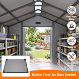 Patioslife YardVault Outdoor Storage Shed with Floor, All-Weather Resin Shed for Tools, Bikes & Lawn Equipment