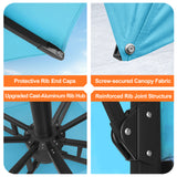 Patioslife Aegis Pro™ Cantilever Umbrella with Cross Metal Base, Reinforced & Powder-Coated Aluminium Ribs and Pole, Ideal for Garden & Patio