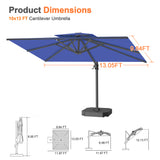 Patioslife Aegis Cantilever Umbrella with Reinforced Aluminum Ribs and Pole for Patios, Gardens & Decks
