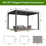 Patioslife Atlantic | Metal Louvered Pergola with Adjustable Roof, Freestanding All-Weather Shelter for Deck, Patio & Poolside