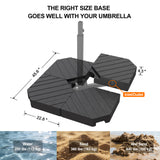 Patioslife 430 lbs (195kg) Heavy Duty Cantilever Umbrella Base for Aegis Series – 4-Piece Fillable Stand, Offset Parasol Base, Outdoor Patio Stability Support