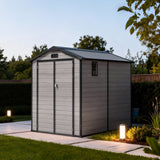Patioslife YardVault Outdoor Storage Shed with Floor, All-Weather Resin Shed for Tools, Bikes & Lawn Equipment