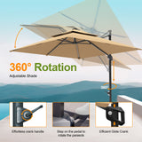 Patioslife Aegis Pro™ Cantilever Umbrella with Base & Protective Cover — Fibreglass Ribs & Powder-Coated Aluminium Pole for Garden & Patio