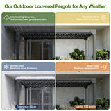 Patioslife Atlantic | 10 x 13ft  Heavy-Duty Metal Louvered Pergola, Freestanding Weather-Resistant Shelter for Backyard & Poolside
