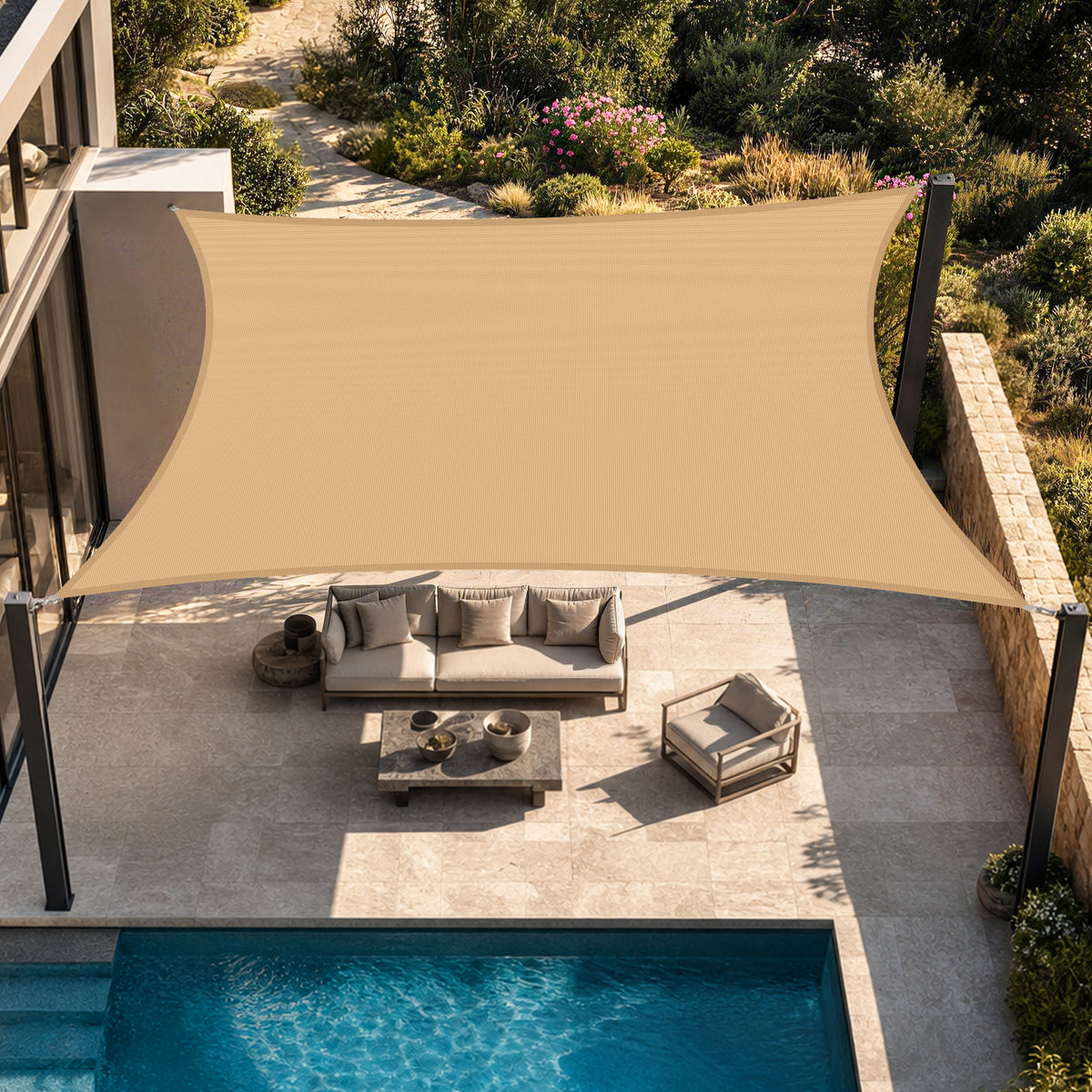 Patioslife Sun Shade Sail – UV Protection Outdoor Patio Canopy with Reinforced Edges