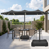 Patioslife Aegis Premium Motorized Double-Sided Patio Umbrella — Remote Control, UPF 50+, Solar LED & Windproof Frame